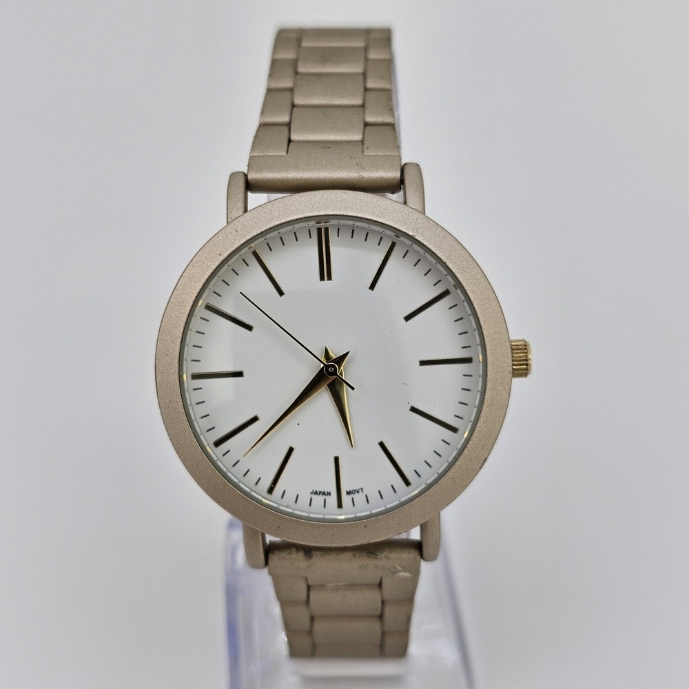 36MM Women's Watch White‎ Dial Champagne Bracelet Band New Battery